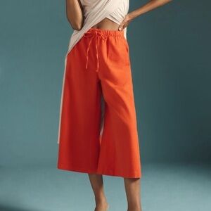 PILCRO Anthropologie Women’s Wide-Leg Pants 100% Cotton Orange Size Small